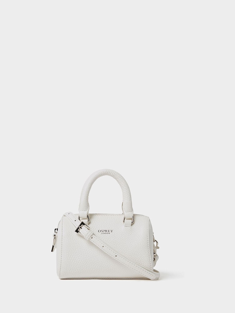 Osprey London White The Madison Mini Leather Barrel Bag - Image 1 of 6 Osprey London White The Madison Mini Leather Barrel Bag - Image 1 of 6