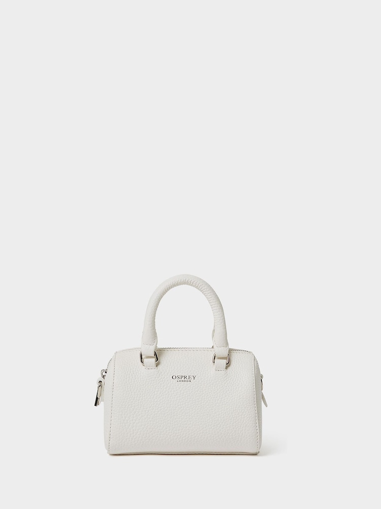 Osprey London White The Madison Mini Leather Barrel Bag - Image 2 of 6 Osprey London White The Madison Mini Leather Barrel Bag - Image 2 of 6