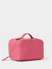 Osprey London Pink The Mini Jet Set Leather Washbag - Image 2 of 5