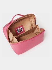 Osprey London Pink The Mini Jet Set Leather Washbag - Image 4 of 5