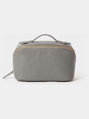 Osprey London Grey The Mini Jet Set Leather Washbag - Image 1 of 5