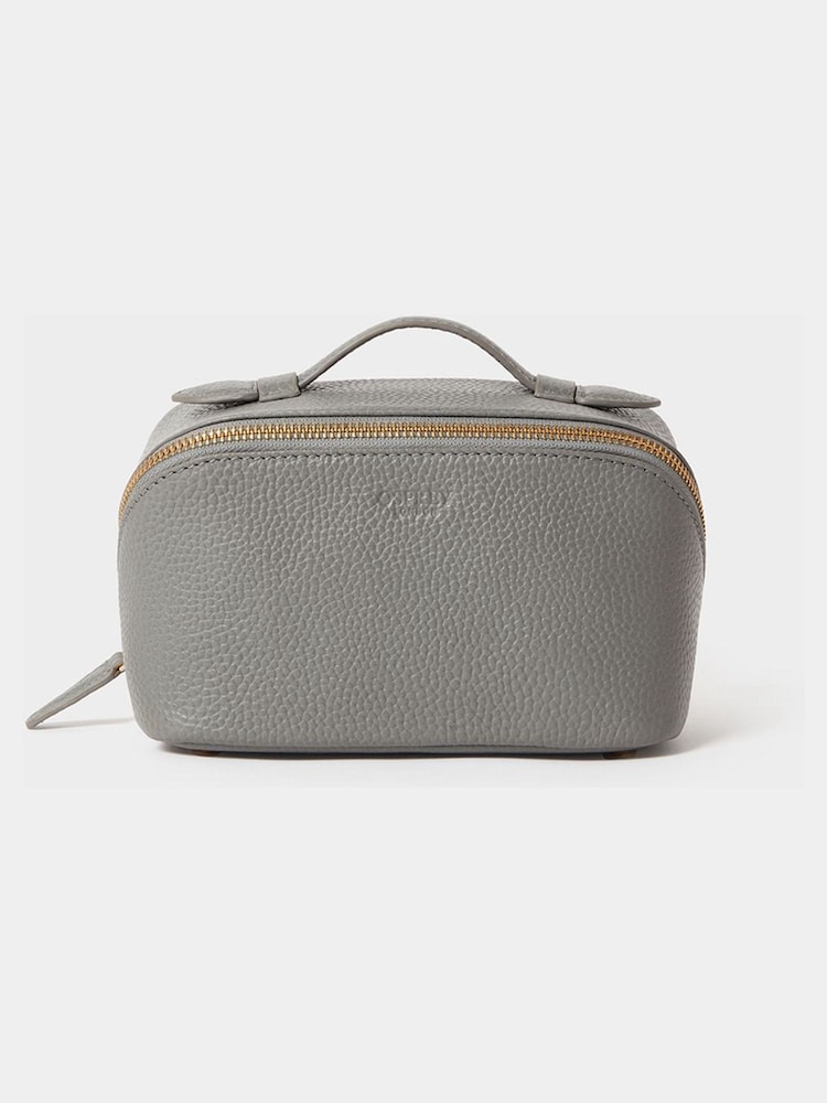 Osprey London Grey The Mini Jet Set Leather Washbag - Image 1 of 5 Osprey London Grey The Mini Jet Set Leather Washbag - Image 1 of 5