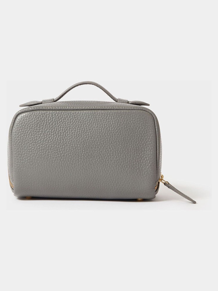 Osprey London Grey The Mini Jet Set Leather Washbag - Image 5 of 5 Osprey London Grey The Mini Jet Set Leather Washbag - Image 5 of 5