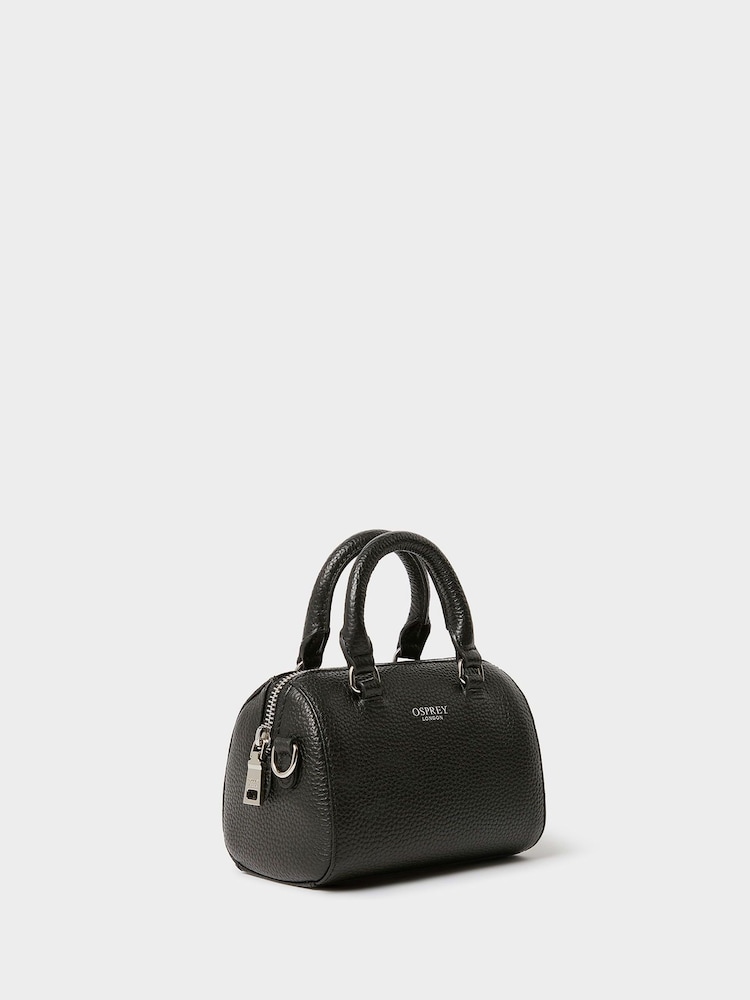 Osprey London Black The Madison Mini Leather Barrel Bag - Image 2 of 6 Osprey London Black The Madison Mini Leather Barrel Bag - Image 2 of 6