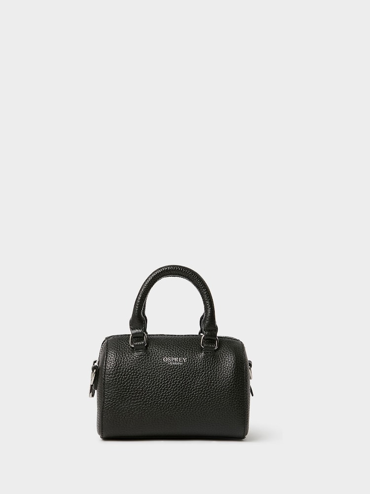 Osprey London Black The Madison Mini Leather Barrel Bag - Image 6 of 6 Osprey London Black The Madison Mini Leather Barrel Bag - Image 6 of 6