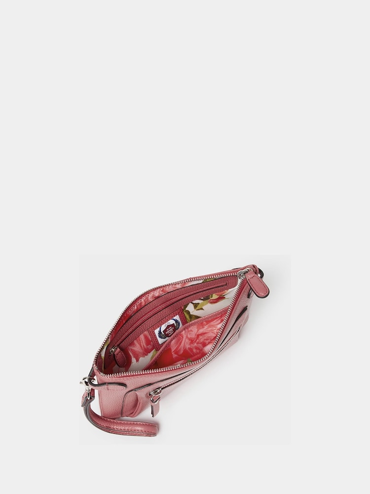 Osprey London Raspberry Pink The Ruby Leather Cross-Body Bag - Image 5 of 5 Osprey London Raspberry Pink The Ruby Leather Cross-Body Bag - Image 5 of 5