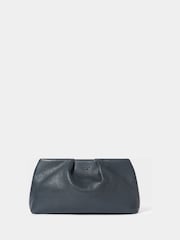 Osprey London Blue The Pleated Leather Clutch Bag - Image 1 of 5
