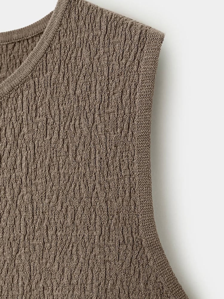 Mango Brown Shell Button Vest - Image 6 of 6