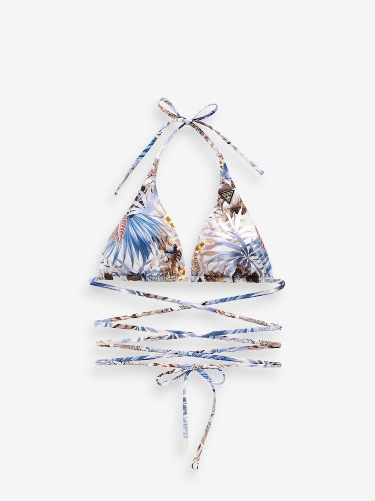 Guess Blue Removable Padded Triangle Bikini Top - Image 5 of 5