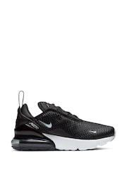 Nike Black/White Junior Air Max 270 Trainers - Image 1 of 6