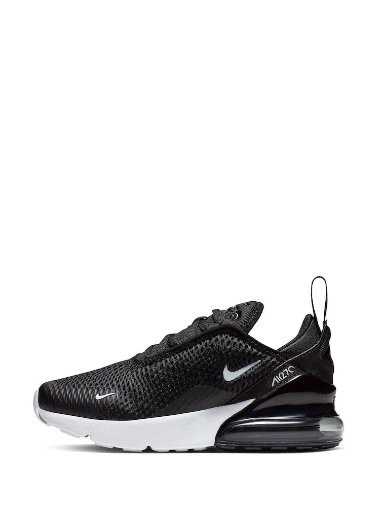 Nike Black/White Junior Air Max 270 Trainers - Image 4 of 6