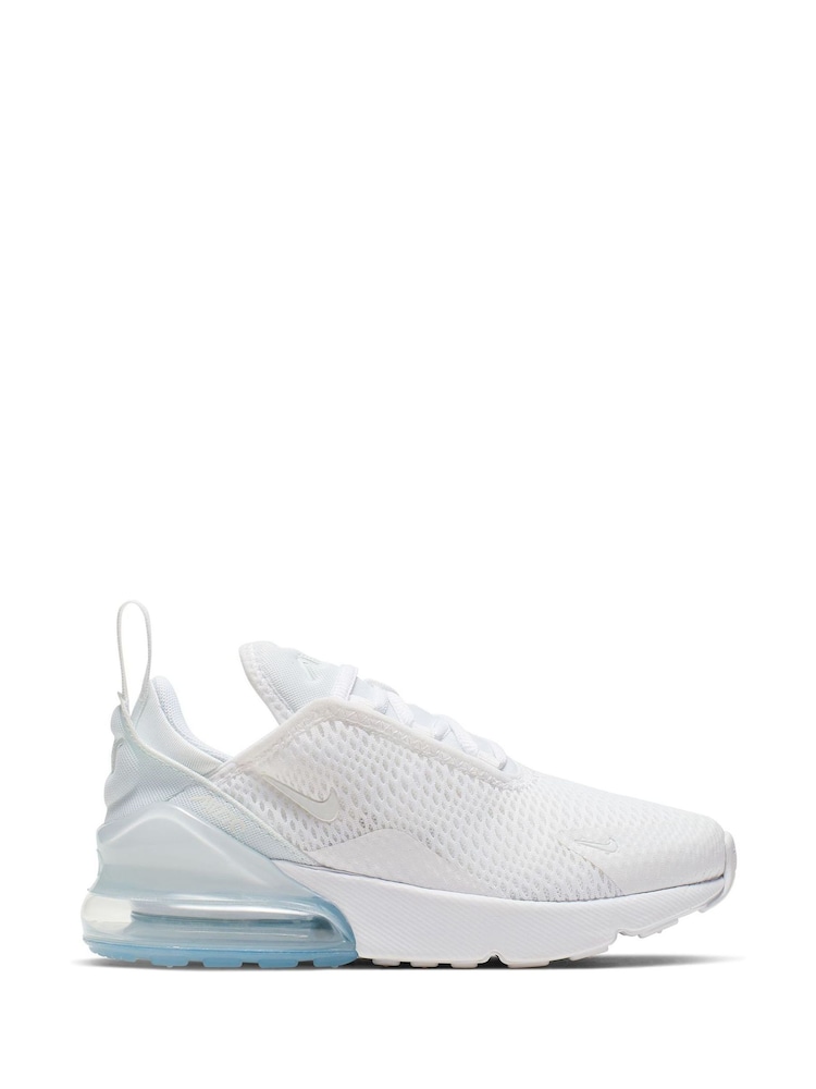 Nike White/Aqua Junior Air Max 270 Trainers - Image 1 of 5