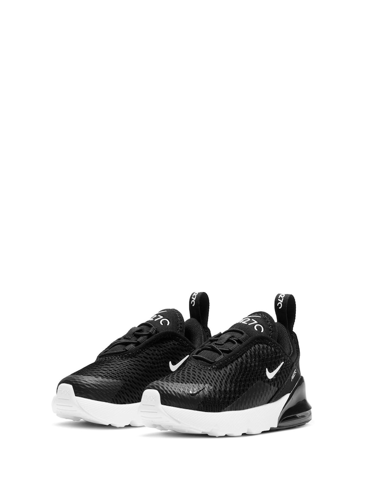 Nike Black & White Infant Air Max 270 Trainers - Image 5 of 9