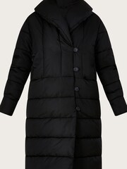 Monsoon Black Stitch Detail Stephie Padded Coat In Recycled Polyester - Image 4 of 4
