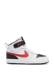 Nike White/Red Junior Court Borough Mid Trainers - Image 1 of 11