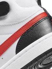 Nike White/Red Junior Court Borough Mid Trainers - Image 11 of 11