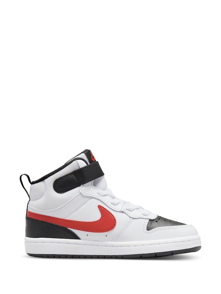 Wit/rood - Nike - Junior Court Borough halfhoge sneakers - Image 3 of 11