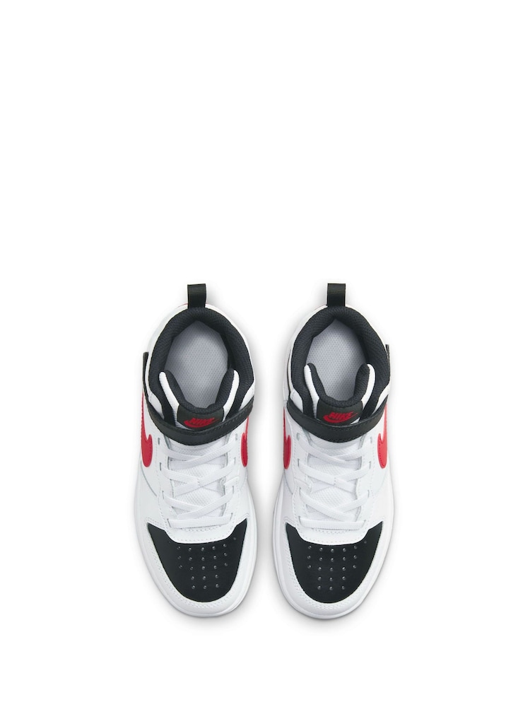 Wit/rood - Nike - Junior Court Borough halfhoge sneakers - Image 7 of 11