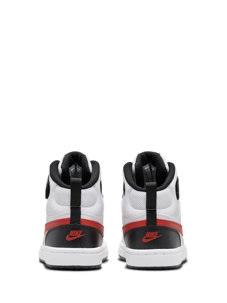 Wit/rood - Nike - Junior Court Borough halfhoge sneakers - Image 8 of 11