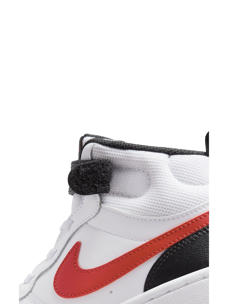 Wit/rood - Nike - Junior Court Borough halfhoge sneakers - Image 9 of 11