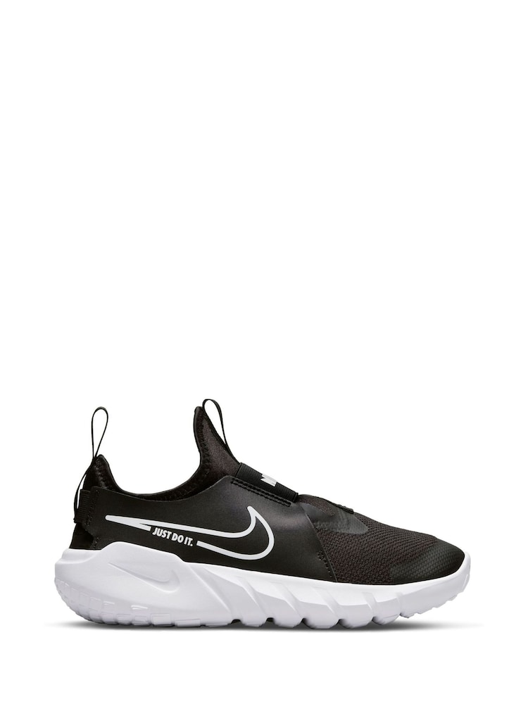 Nike Black/White Flex Runner Youth Trainers - Image 1 of 10
