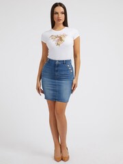 Guess Short Sleeved Hibiscus Logo R7 White T-Shirt - Image 1 of 8