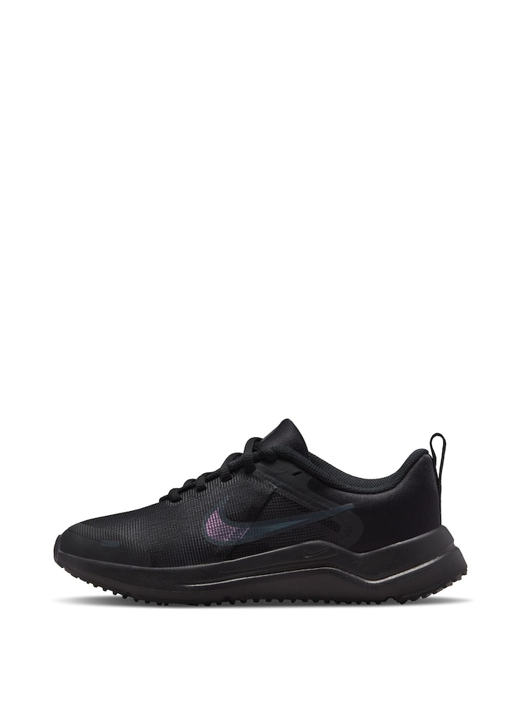 Nike Black/Grey Downshifter 12 Running Youth Trainers - Image 2 of 11