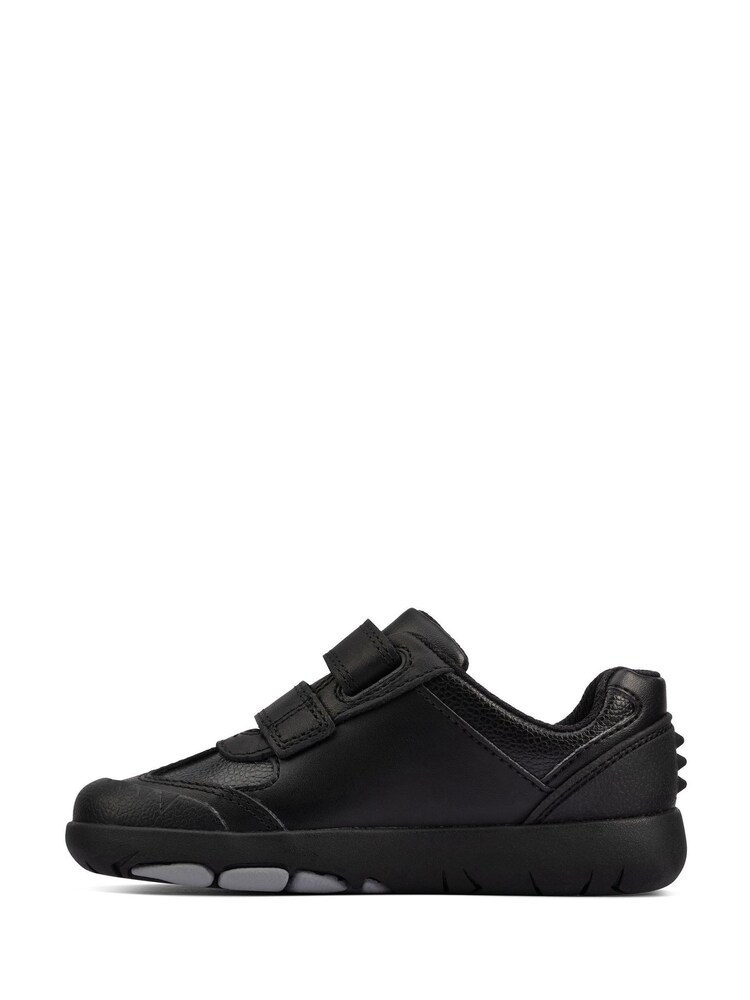 Clarks Black Multi Fit Dinosaur Sole Leather Toddler Shoes - Image 2 of 7