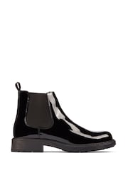 Clarks Black Patent Leather Orinoco 2 Lane Chelsea Boots - Image 1 of 7