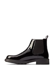 Clarks Black Patent Leather Orinoco 2 Lane Chelsea Boots - Image 2 of 7