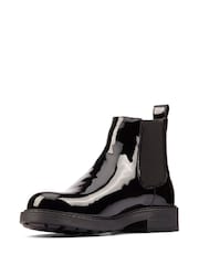 Clarks Black Patent Leather Orinoco 2 Lane Chelsea Boots - Image 4 of 7