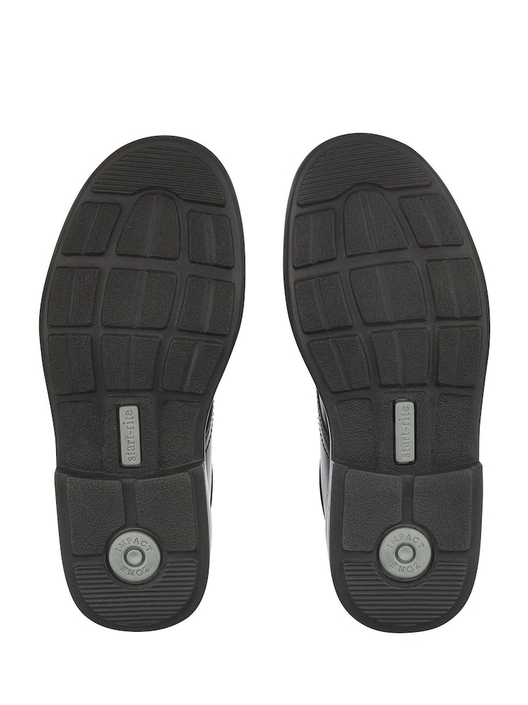 Start Rite Isaac Black Vegan Lace Up School Shoes F Fit - Image 6 of 6