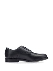 Start-Rite Brogue Snr Black Vegan Smart School Shoes F Fit - Image 1 of 5