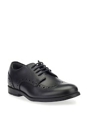 Start-Rite Brogue Snr Black Vegan Smart School Shoes F Fit - Image 2 of 5
