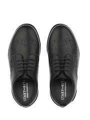 Start-Rite Brogue Snr Black Vegan Smart School Shoes F Fit - Image 4 of 5