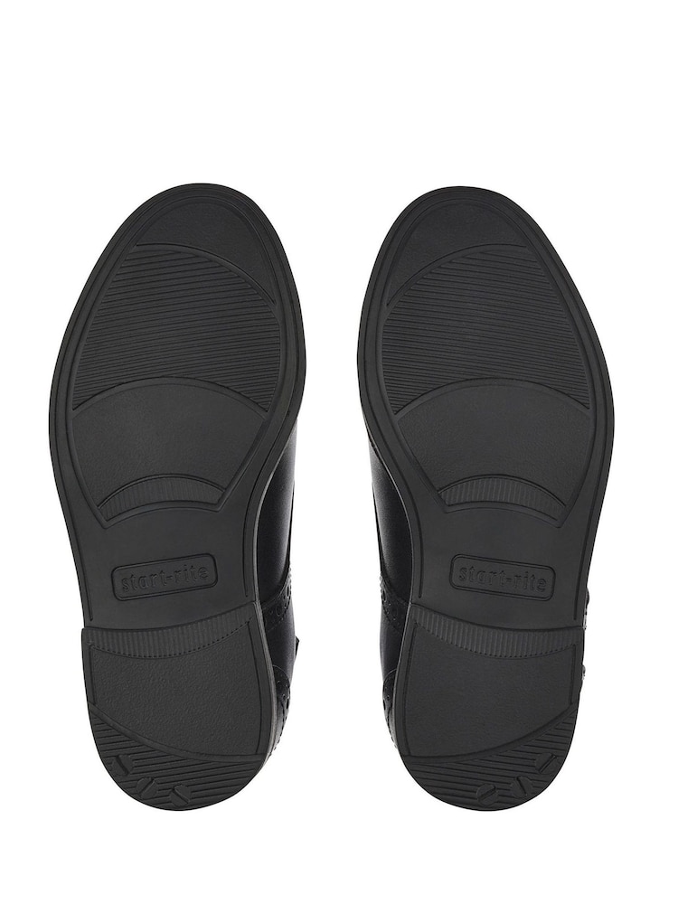 Start-Rite Brogue Snr Black Vegan Smart School Shoes F Fit - Image 5 of 5