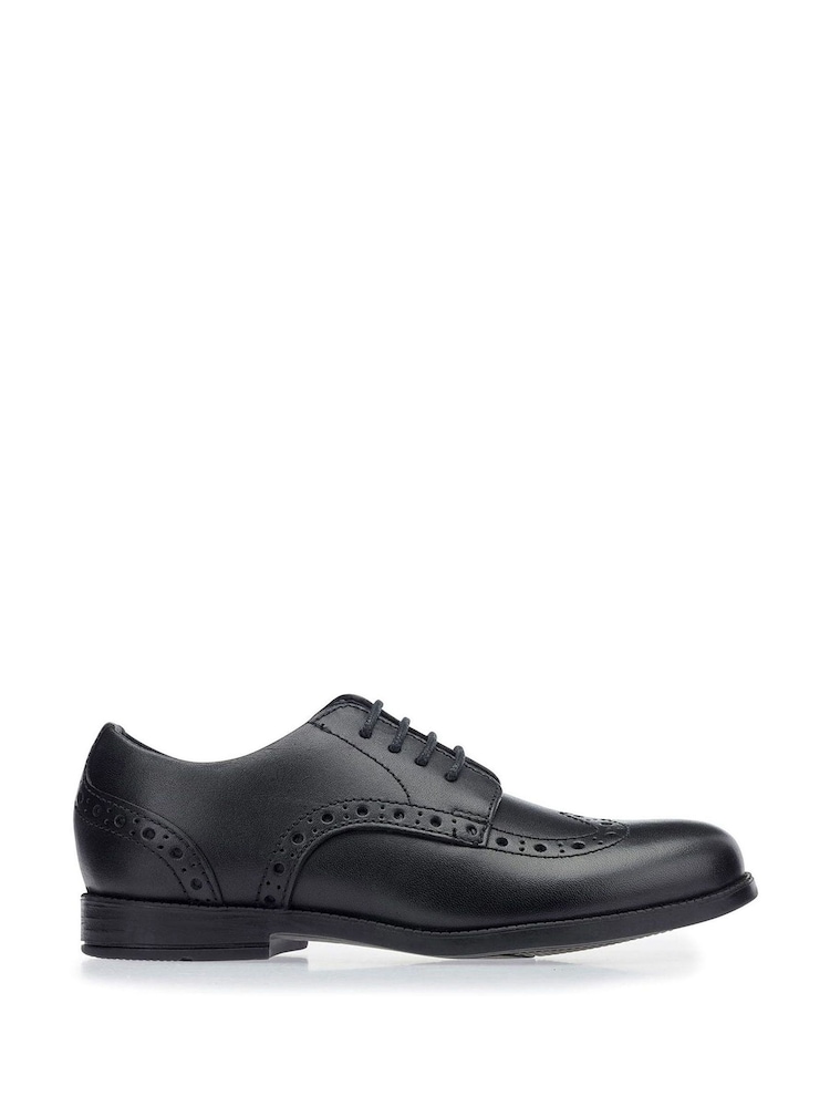 Start-Rite Black Brogue Vegan Lace-Up Girls School Shoes - Image 1 of 5