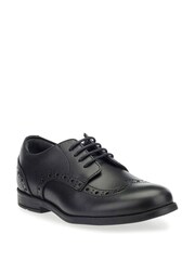 Start-Rite Black Brogue Vegan Lace-Up Girls School Shoes - Image 2 of 5