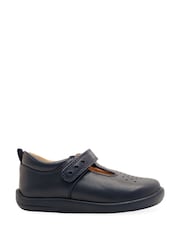 Start-Rite Jigsaw Navy Blue Leather T-Bar First Shoes F Fit - Image 1 of 6