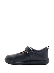 Start-Rite Jigsaw Navy Blue Leather T-Bar First Shoes F Fit - Image 2 of 6
