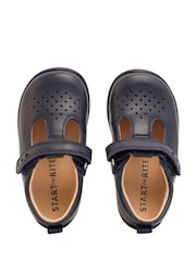 Start-Rite Jigsaw Navy Blue Leather T-Bar First Shoes F Fit - Image 4 of 6