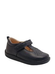 Start-Rite Jigsaw Navy Blue Leather T-Bar First Shoes F Fit - Image 6 of 6