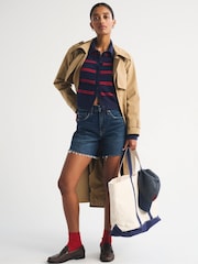 Abercrombie & Fitch Navy Stripe Collared Cardigan - Image 3 of 4