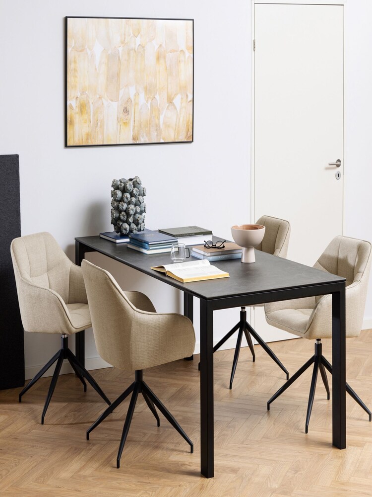 Actona Black Brentford Ceramic Dining Table - Image 1 of 7