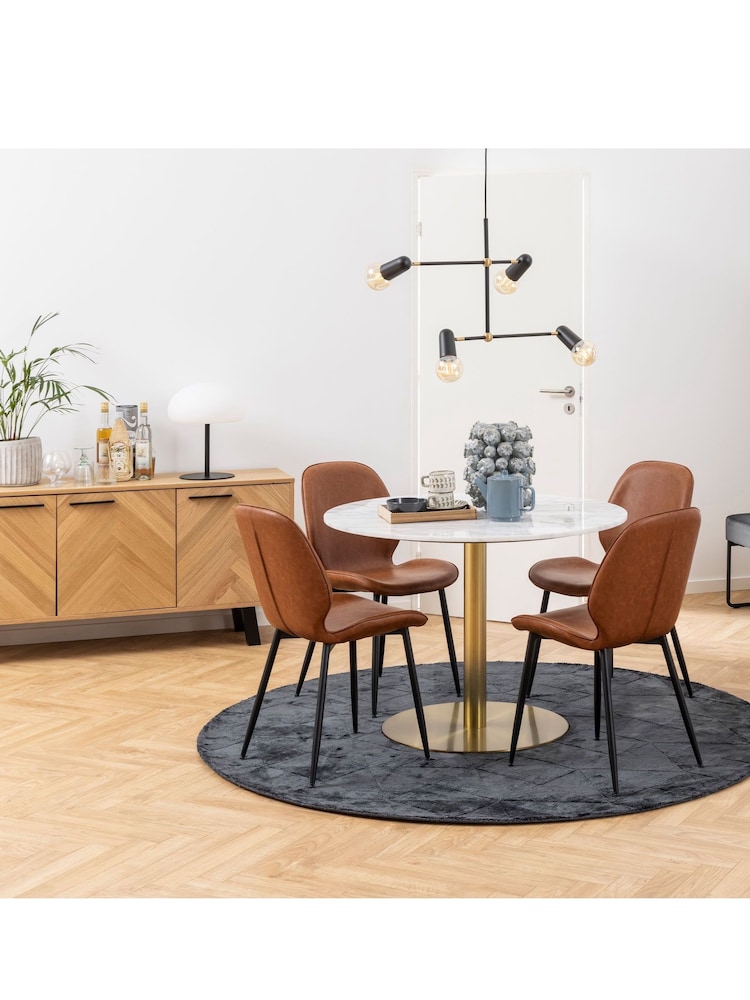 Actona WhiteGold Corby Round Dining Table - Image 1 of 5