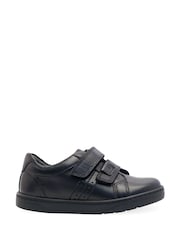 Start-Rite Explore Rip-Tape Black Leather Comfy School Shoes F Fit - Image 1 of 7