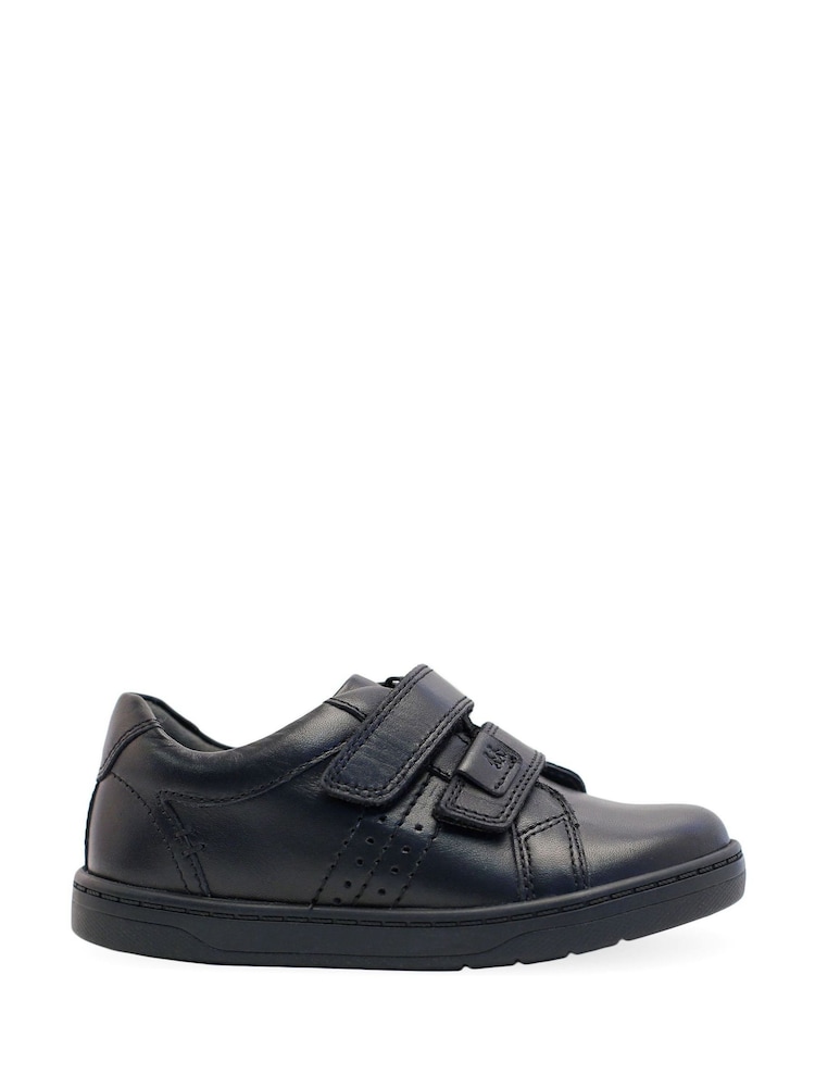 Start-Rite Explore Rip-Tape Black Leather Comfy School Shoes F Fit - Image 1 of 7