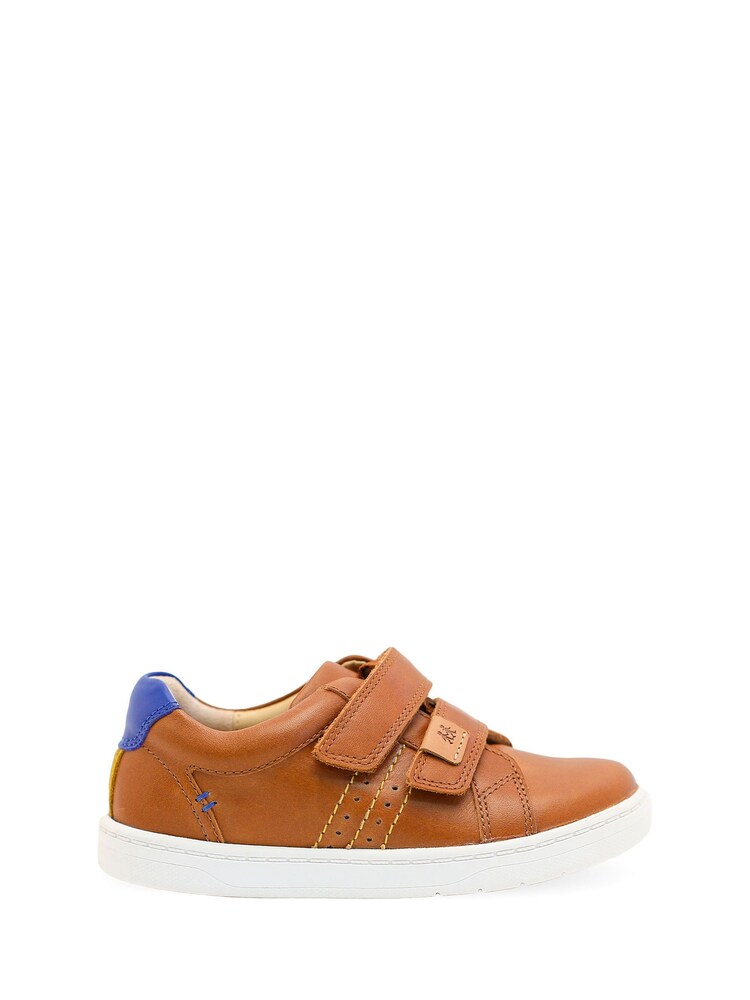 Start-Rite Explore Tan Brown Leather Comfy Rip-Tape Trainers F Fit - Image 1 of 6