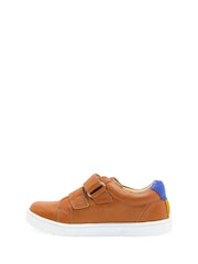 Start-Rite Explore Tan Brown Leather Comfy Rip-Tape Trainers F Fit - Image 2 of 6