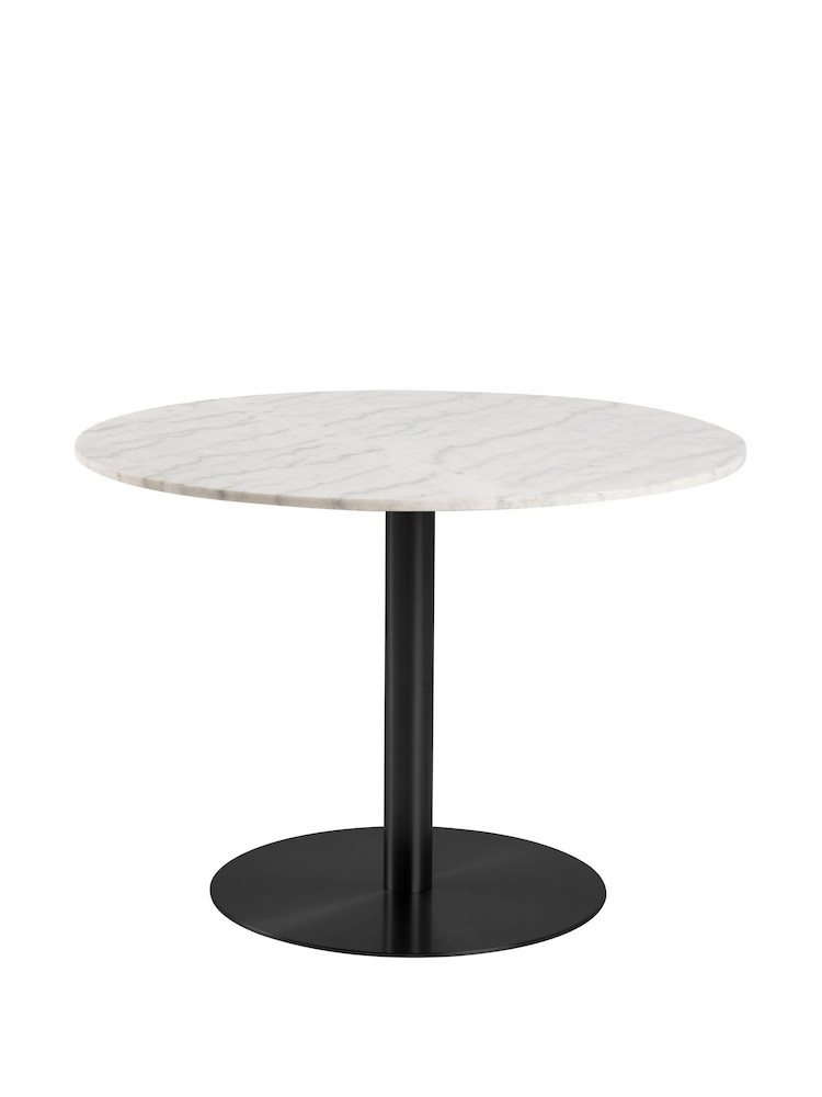 Actona White/Black Corby Round Dining Table - Image 2 of 6